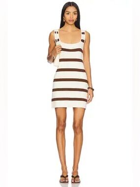 Show Me Your Mumu Mellow Mini Dress in Driftwood Stripe NWT